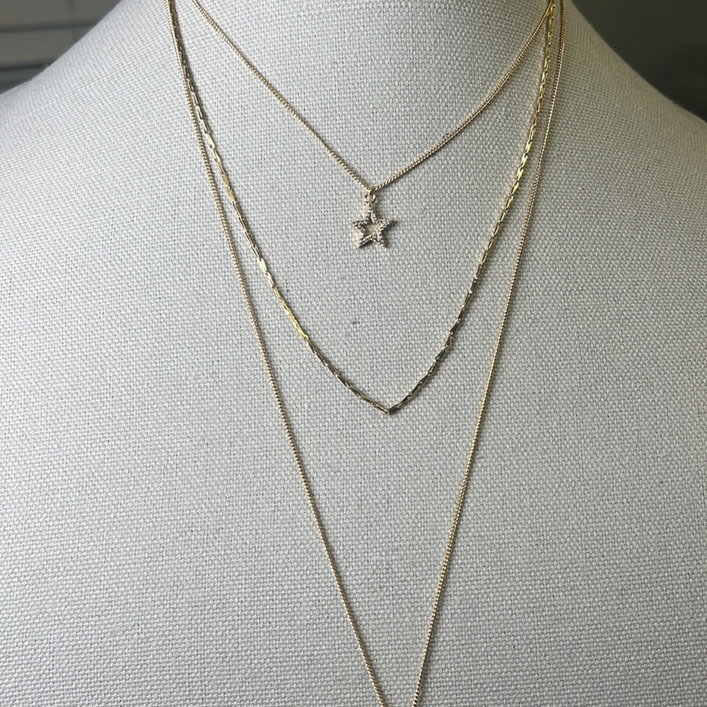 P of M Star Layered Drop Necklace - Picture 3 of 4